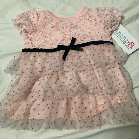 Mini-B Pink and Black Dress 9 Months - Picture 1 of 3